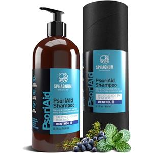 Sphagnum Botanicals Shampoo Psoriasi con Acido Salicilico e Torba | Mentolo nordico lenisce il prurito ed elimina le squame del cuoio capelluto secco e sensibile. Uso frequente