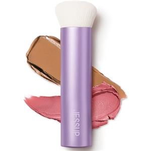 Jessup Pennello Kabuki fondotinta piatto sfumatura uniforme AS003 | Tutto in uno, fibre sintetiche dense, applicazione fondotinta liquido, copertura uniforme, contour e illuminante