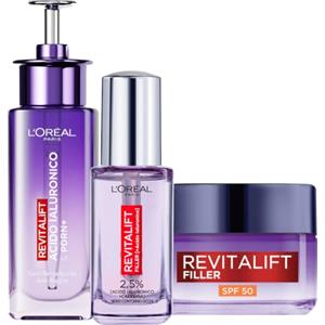 L'Oreal Paris L'Oréal Paris Revitalift Siero Rimpolpante Anti-Rughe Idratante Acido Ialuronico 30ml + Crema Giorno Trattamento Rivolumizzante SPF 50 Anti-Rughe 50ml + Siero Contorno Occhi Antirughe Caffeina 20ml