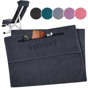Solvant Asciugamano Palestra Microfibra 130x50 cm - Asciugatura Rapida | Telo Palestra Morbido con Tasca, Ideale per Fitness e Palestra, Asciugamano Uomo e Donna.