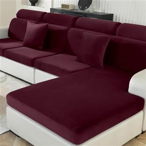 Ystyle Copriseduta Divano Elasticizzato, Universale Copricuscini Divano Velluto Natalizio, Sofa Seat Cover Antiscivolo, Copri Cuscini Per Divano, Copridivano Cuscini (1 Posto*2, Borgogna)