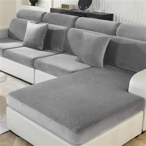 Ystyle Copriseduta Divano Elasticizzato, Universale Copricuscini Divano Velluto Natalizio, Sofa Seat Cover, Copri Seduta Divano, Copridivano Cuscini, Coprisedile Divano (1 Posto, Grigio Chiaro)
