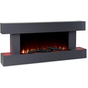 Klarstein Deko Kamin mit LED-Flammen, Elektro Kamin mit Heizung, 2000W Elektrischer Kamin, Sparsamer Kamin Elektrisch, Wandkamin mit Fernbedienung & Timer, Elektrische Kamine mit MDF-Gehäuse