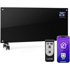 Klarstein Stufa Elettrica 2000W a Basso Consumo, Termoconvettore Smart con Rotelle, Termosifone Portatile, Termoconvettore a Parete con Termostato, Stufetta per Casa