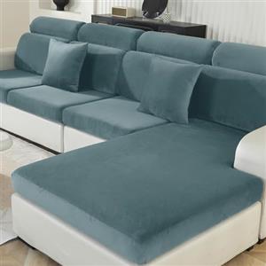 Ystyle Copriseduta Divano Elasticizzato, Universale Copricuscini Divano Velluto Natalizio, Sofa Seat Cover, Copri Seduta Divano, Copridivano Cuscini, Coprisedile Divano (2 Posto, Blu Grigio)