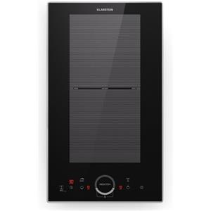 Klarstein Piano Cottura Elettrico Vetroceramica, Piano Cottura Elettrico 2 Fuochi Moderno, 2 Piastre 3500W Integrato, Vetroceramica Touch con Timer