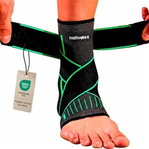 NativoDex Cavigliera Sportiva per Distorsione, Tutore Ortopedico | Fascia Elastica Regolabile con Straps · Ideale per Calcio e Corsa · Tendine d'Achille e Fascite Plantare · Per Uomo e Donna
