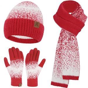 Bequemer Laden Cappello Donna Invernale Berretto Sciarpa Lunga Guanti Touch | Termici Cappelli Donna Invernali Beanie Berretti con Fodera in Pile Caldi Guanti Touch Screen Sciarpe Lunghe Regalo per Lei