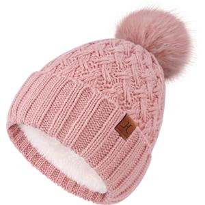 Bequemer Laden Cappello Donna Invernale Berretto PON PON Termici Spessi | Invernale Caldi Cappello Berretto Maglia a Trecce Beanie Cappelli Berretti con Fodera in Pile Regalo Donna