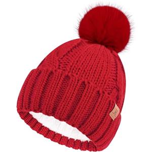 Bequemer Laden Cappello Donna Invernale con PON PON Termic Pile Berretto | Donna Invernale Cappello con Pon Pon Termica Pile Berretto in Maglia a Trecce Caldi Beanie Cappelli Berretti Regalo Natale