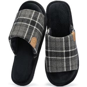 GOEWY Ciabatte Uomo Aperte, Pantofole Memory Foam Scamosciato Traspirante con Suola Antiscivolo, Pianelle Estive per Interno ed Esterno, Regalo Originale per Papà e Marito