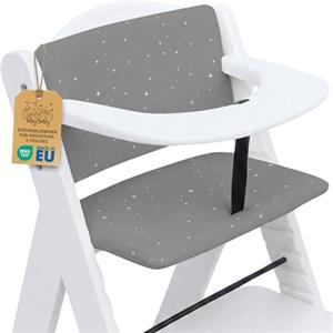 Totsy Baby Cuscino per seggiolone bambino 2 pezzi riduttore seduta coprisedile | Coprisedile per Hauck scala legno schienale idrorepellente velcro fatto mano imbottito morbido bambino Galassia