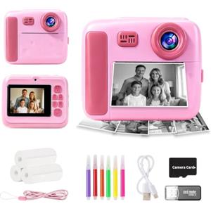 ARNSSIEN Macchina Fotografica Bambini Istantanea Schermo2.5D Antiurto,1080P | Fotocamera istantanea per bambini, MP3, batteria 1300mAh,Regalo per Bambino e Bambine, Compleanno, Festività 3-12 anni,D3