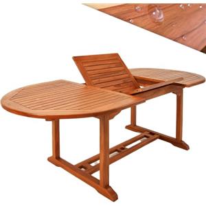 CASARIA Tavolo da Giardino in Legno Allungabile 200x100x74 cm | Legno di Eucalipto, Resistente, Portata 160kg, con Foro Ombrellone, per Balcone Terrazza Balcone Esterno