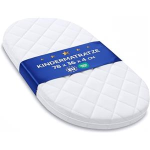 Totsy Baby materasso culla 36×78 cm per navicella & carrozzina Oeko-Tex | 36 x 78 co-sleeping neonato bebè lettino passeggino ovale lattante materasso navicella traspirante riposo