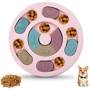 vsshe Giocattoli di Intelligenza per Cani, Treat Dispenser Giocattolo Interattivo, Puzzle Antiscivolo per Cani, Lavabile, Sicurezza, Giocattolo intelligenza per Cani, Cuccioli e Gatti, Rosso