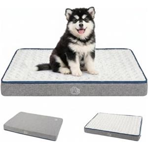 EMPSIGN Cuscino Reversibile Sfoderabile Lavabile Cane Gatti, 60x45x5cm | grigio, materasso stagionale fresco e caldo, schiuma a nido d'uovo traspirante, fodera impermeabile, cerniera resistente