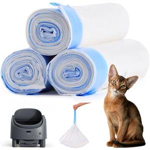 FEELNEEDY 60 Sacchetti per FEELNEEDY Lettiera Automatica 4075B | Sacchi per Escrementi per Gatti, 3 Rotoli*20 (60 Pezzi)