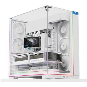 Thermalright A70 ARGB White PC, vetro temperato panoramico a 270° | alloggiamento ATX-Mid Tower,supporta scheda madre ATX/GPU da 420mm,gestione cavi nascosti, bianco, con barra luminosa ARGB