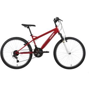 BERAUD Mountain Bike 24 Pollici 18 Velocità Shimano, Telaio in Acciaio, Forcella Ammortizzata, Freni V-Brake, Rosso