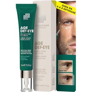 Shakeup Cosmetics Contorno Occhi Uomo Antirughe contro Occhiaie e Borse, Crema Effetto Lifting e Rassodante Istantaneo con Caffeina, Peptidi e Squalano, Idratante Antietà Vegana, 15 ml, AGE DEF-EYE