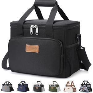 Lifewit Borsa Termica Porta Pranzo 9L/ 15L/ 24L/ 33L, Borse Frigo Piccola | Borsetta Termico Pranzo Ufficio con Bandoulière e Scomparto,Insulated Lunch Bag per Lavoro,Mare,Spiaggia,Viaggio,Nero