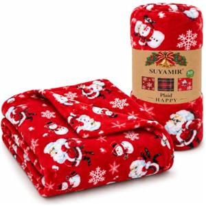 Suyamir Plaid Natalizio in Pile Morbido 130x160 cm,Coperta Calda per Divano e Letto | Morbido, caldo, leggero, stile natalizio, Idea Regalo di Natale