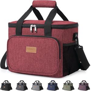 Lifewit Borsa Termica Porta Pranzo 9L/ 15L/ 24L, Borse Frigo Piccola | Borsetta Termico Pranzo Ufficio con Bandoulière e Scomparto,Insulated Lunch Bag per Lavoro,Mare,Spiaggia,Viaggio,Borgogna