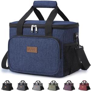 Lifewit Borsa Termica Porta Pranzo 9L/ 15L/ 24L/ 33L, Borse Frigo Piccola | Borsetta Termico Pranzo Ufficio con Bandoulière e Scomparto,Insulated Lunch Bag per Lavoro,Mare,Spiaggia,Viaggio,Blu Scuro