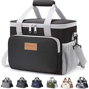 Lifewit Borsa Termica Porta Pranzo 9L, Borse Frigo Piccola | Borsetta Termico Pranz Ufficio con Bandoulière e Scomparto,Insulated Lunch Bag per Lavoro,Mare,Spiaggia,Viaggio,Grigio e Nero