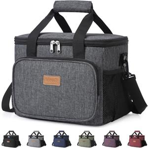 Lifewit Borsa Termica Porta Pranzo 9L/ 15L/ 24L, Borse Frigo Piccola | Borsetta Termico Pranzo Ufficio con Bandoulière e Scomparto,Insulated Lunch Bag per Lavoro,Mare,Spiaggia,Viaggio,Grigio Scuro