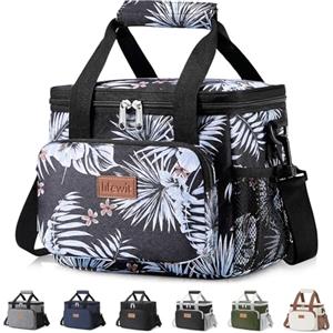 Lifewit Borsa Termica Porta Pranzo 9L(12 Lattine), Medio Borse Frigo Pranzo Ufficio per Uomo e Donna, Lunch Bag per Lavoro, Mare, Viaggio, Spiaggia, Fiore