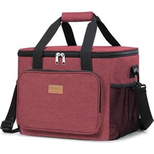 Lifewit Borsa Termica Porta Pranzo 9L/ 15L/ 24L, Borse Frigo Piccola | Borsetta Termico Pranzo Ufficio con Bandoulière e Scomparto,Insulated Lunch Bag per Lavoro,Mare,Spiaggia,Viaggio,Borgogna