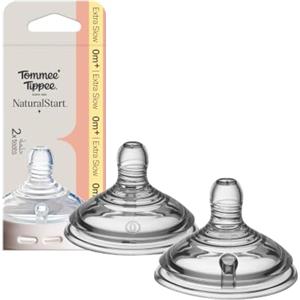 Tommee Tippee Tettarelle Natural Start con Ampio Collo, Flusso Super Lento, Confezione da 2