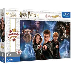 Trefl Junior - Harry Potter, Il Magico Mondo di Harry Potter - Puzzle 160 XL Super Shape - Puzzle a Forma di Matto, Grandi, Puzzle con i Personaggi del Film, Divertenti per Bambini dai 6 anni in su