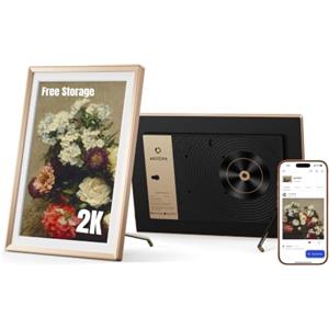 ARZOPA Cornice Digitale 2K 14", Cloud 0 Senza Abbonamento, Touchscreen QHD Antiriflesso, Cornice in Metallo, Foto/Video da Telefono, Regalo - D14Pro Oro