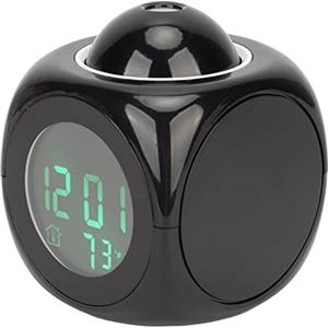 Vikye Sveglia con Proiezione, Orologio con Proiettore da Parete a Soffitto con Visualizzazione della Temperatura, Segnalazione Vocale e Allarme Musicale, Alimentato a Batteria Tramite