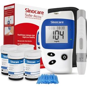 Sinocare Misuratore Glicemia, Glucometro Test di Diagnostica e Monitoraggio Accu2 (100kit)