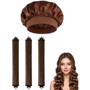 ZenoScope 3 Bigodini Senza Calore + Cuffia Seta, Bigodini Morbidi per Dormire, Boccoli Voluminosi e Flessibili per Tutti i Capelli