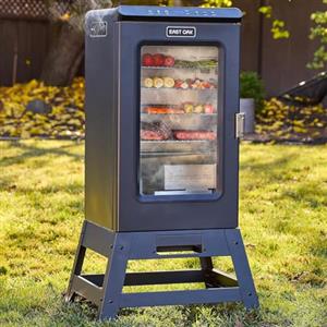 EAST OAK - fumatore elettrico digitale da 30 pollici, affumicatore per esterni con porta in vetro e termometro per carne, 725 pollici quadrati di cottura con telecomando, blu notturno,