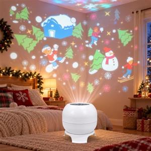 ARCSUN Fiabella Proiettore Magico Di Natale, USB, Decorazione Interni | Proiezione decorativa su pareti e soffitto, alimentazione USB e utilizzo semplice per creare l'atmosfera delle feste in casa