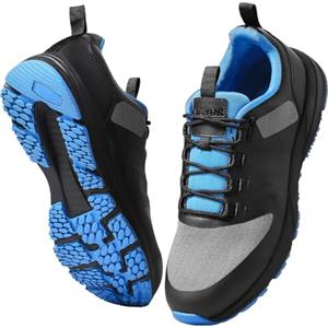 VEVOR Men's Cross Training ShoesW Width Sneakers UK Size 8, Wide Toe Box Shoes with Arch Support & Adjustable Lace-up, Training Shoes for Running, Gymnastics, Dog Walking, And Weightlifting (Black)