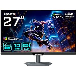 Gigabyte M27UP Monitor da gioco 27" 4K UHD - Modalità doppia (4K 160Hz o FHD 320Hz), 3840 x 2160, 1ms, 350 cd/m², FreeSync Premium, DisplayHDR400, HDMI 2.1, DisplayPort 1.4