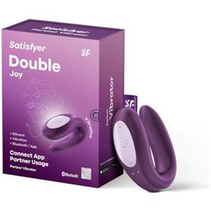 Satisfyer Double Joy Connect App Vibratore di Coppia | Migliora la Stimolazione di Clitoride, Punto G e Pene | Sex Toy impermeabile (IPX7) e ricaricabile