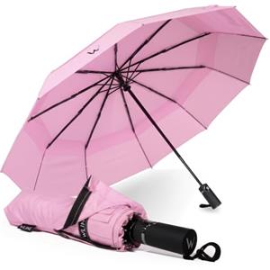 WLine Wind Ombrello Pieghevole Antivento da Pioggia con 10 Aste Rinforzate e Tela Idrorepellente 210T - Ombrello Portatile Resistente Apri e Chiudi Automatico, Diametro 104cm