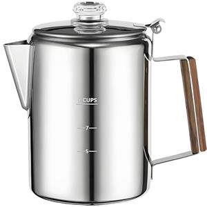 Eventerde Caffettiera Percolatore Portatile Compatto Elettrico Vintage Commerciale | Percolatore per Caffè Esterno Campeggio Spiaggia Camper Viaggio Picnic Barbecue Feste Weekend Famiglia e