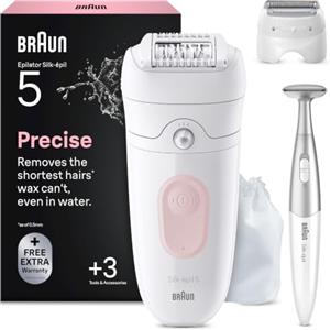 Braun Silk-épil 5 Depilatore Donna, Epilatore Elettrico Donna Per Una Epilazione Semplice, Wet & Dry, Pelle Liscia a Lungo, Con Testina Per Rasoio Donna