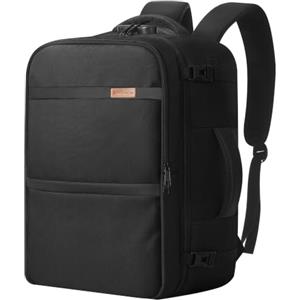 SONGMICS Zaino Bagaglio a Mano, 45 x 36 x 20 cm, per Ryanair, 30 L | Zaino Porta PC 15,6 Pollici, Impermeabile, Apertura a 180°, con Lucchetto, per Lavoro e Viaggio, Nero RBF005B101