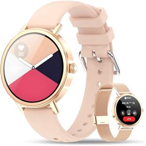 Baolubao Smartwatch Donna, 1.26" Orologio Smartwatch Donna con Effettua/Risposta Chiamate, Notifiche, 100+ Modalità Sportive, Sonno, IP68 Impermeabile, 2 Cinturini, Smart Watch per iOS Android