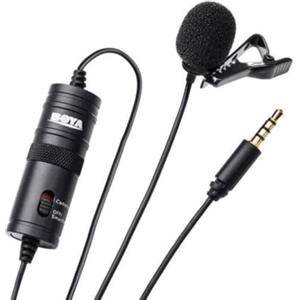 Boya BYM1 by shotgun video microfono risvolto by-m1 Ultimate 3.5 mm microfono a condensatore registrazione video omnidirezionale per iPhone Android Smartphone Mac tablet DSLR videocamera, nero